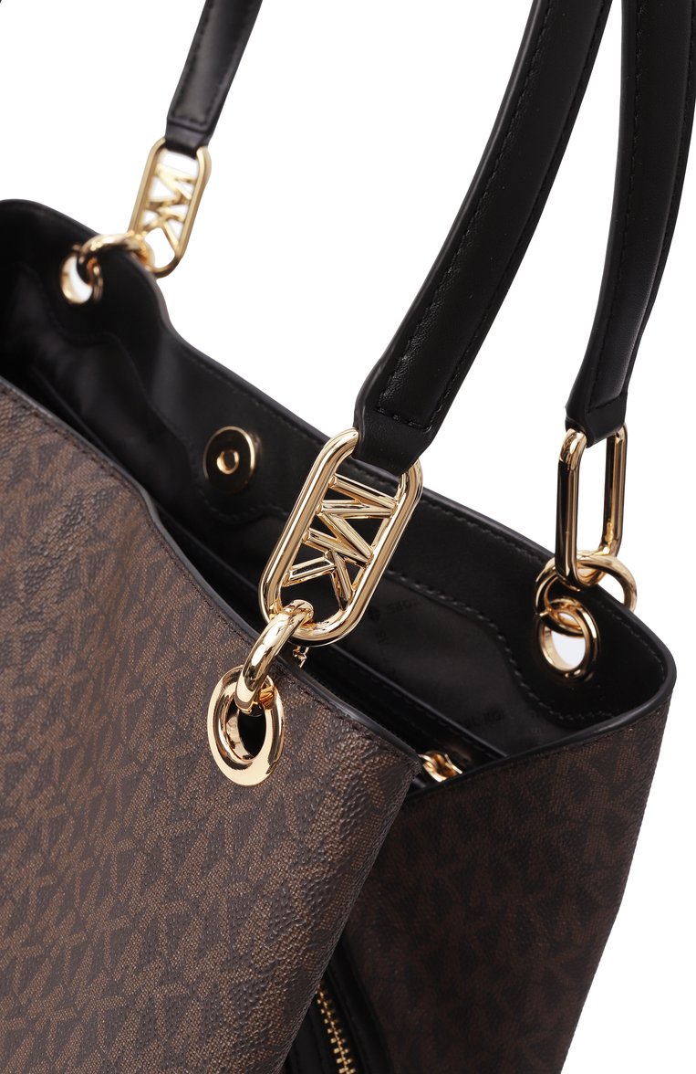 Женская сумка-тоут kensington large MICHAEL MICHAEL KORS темно-кор�ичневого цвета, арт. 30F3G8KT7B | Фото 3 (Размер: large; Материал: Экокожа, Канва; Автоматизация ТО: Проставлено; Автоматизация состава: Проставлено)