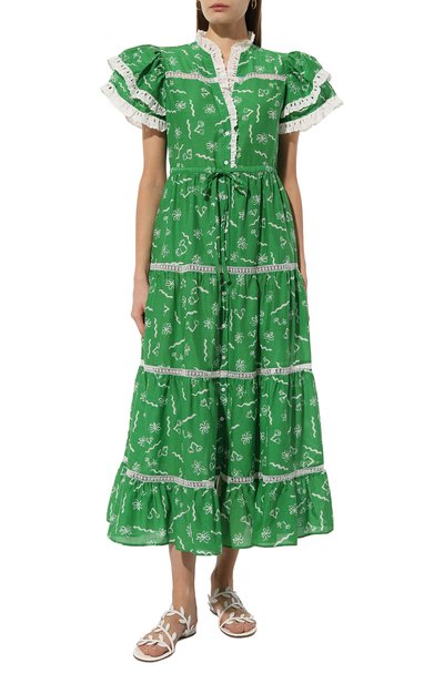 Платье из хлопка и шелка CELIAB зеленого цвета по цене 36150 руб., арт. RS24-CB-D16, фото 3 Платье из хлопка и шелка CELIAB, арт. RS24-CB-D16, фото 3