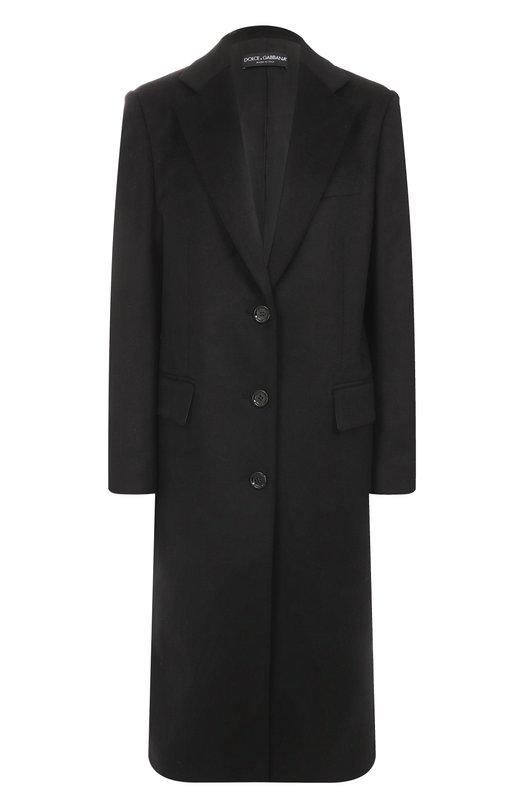 Пальто из шерсти и вискозы Dolce & Gabbana F0W3AT/GDDC1 Чёрный F0W3AT/GDDC1