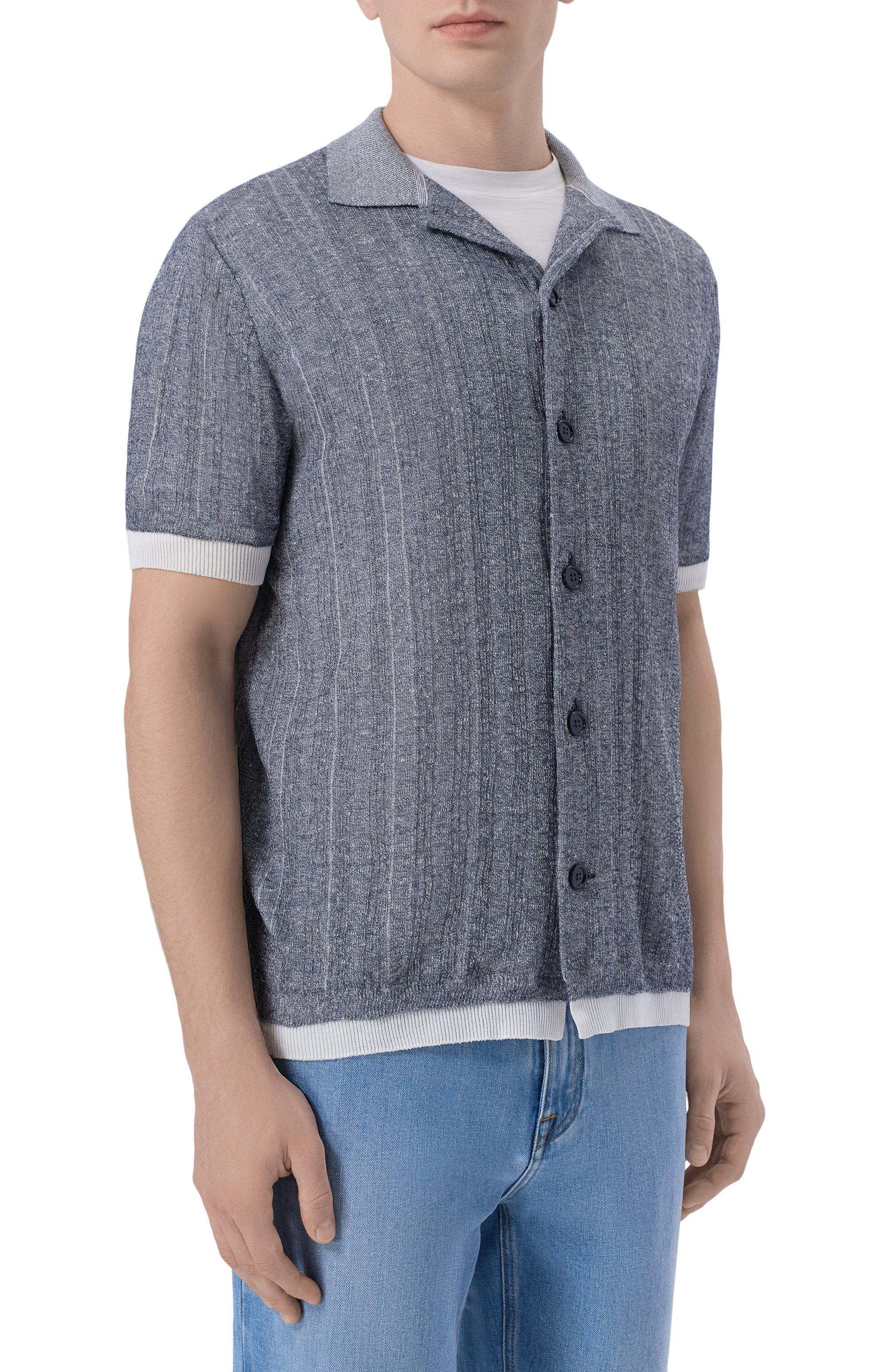 Рубашка изо льна и хлопка BRIONI серого цвета по цене 206500 руб., арт. UMQA0L/PDK12, фото 3 Рубашка изо льна и хлопка BRIONI, арт. UMQA0L/PDK12, фото 3