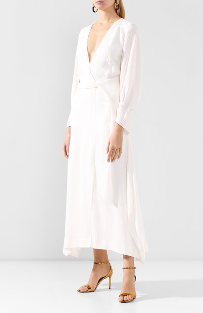 Шелковое платье ROLAND MOURET белого цвета по цене 232000 руб., арт. SS20/S0898/F0410, фото 3 Шелковое платье ROLAND MOURET, арт. SS20/S0898/F0410, фото 3