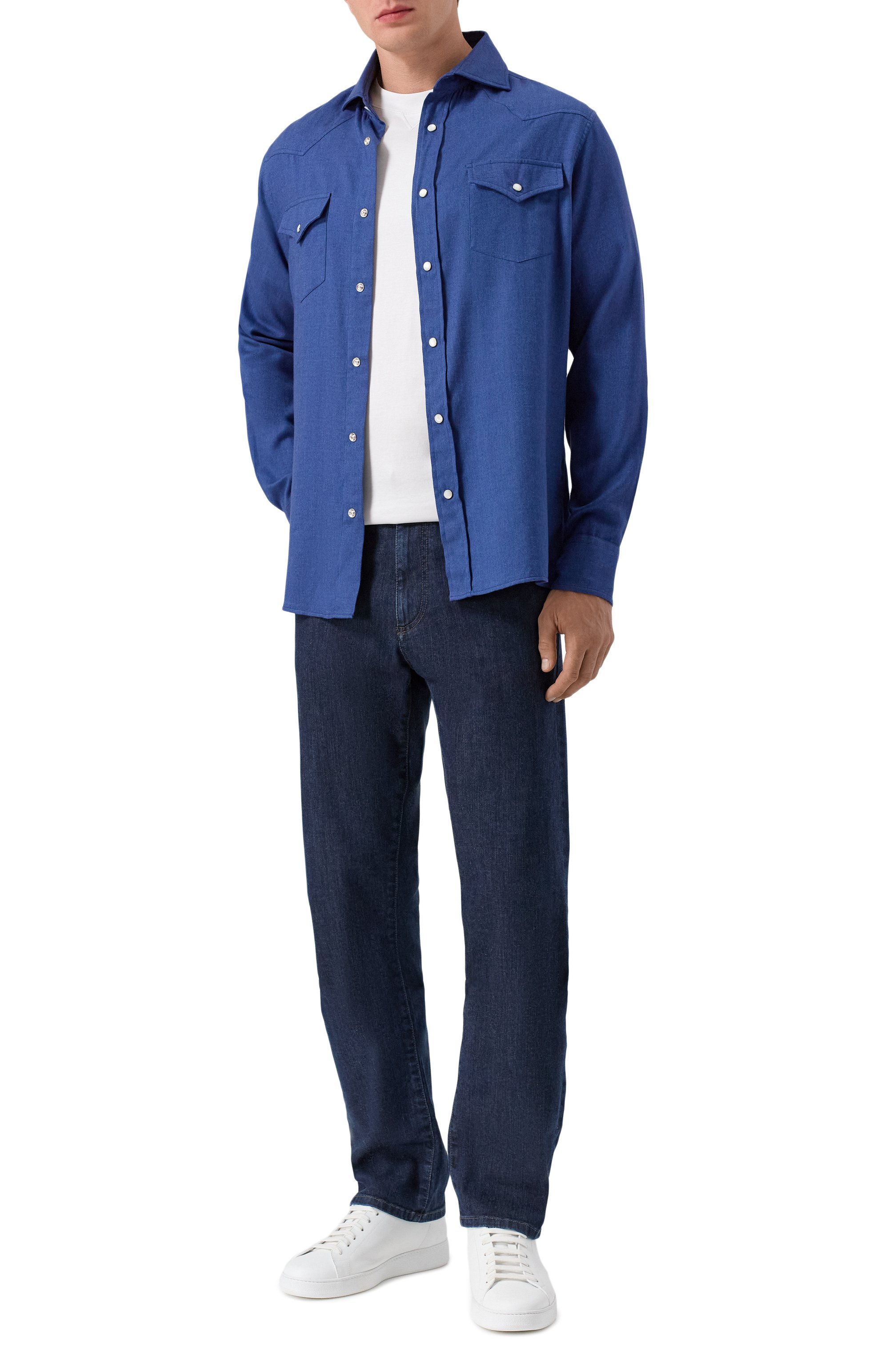 Рубашка из хлопка и лиоцелла BRUNELLO CUCINELLI, арт. MY6374008, фото 2