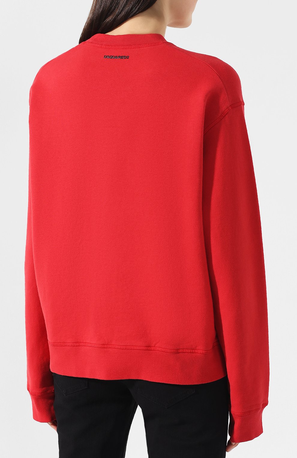 Хлопковый пуловер DSQUARED2 красного цвета по цене 41900 руб., арт. S75GU0195/S25030, фото 4 Хлопковый пуловер DSQUARED2, арт. S75GU0195/S25030, фото 4