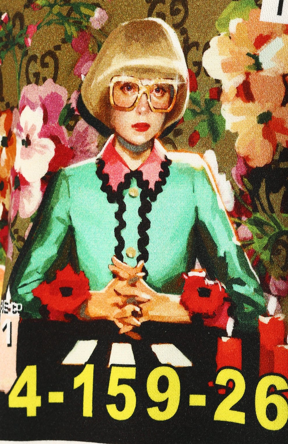 Хлопковый свитшот свободного кроя с принтом GUCCI, арт. 489677/X3L79, фото 5