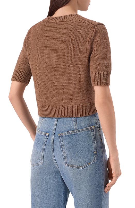 Хлопковый пуловер 12 STOREEZ 135832 Коричневый  135832 Фото 4