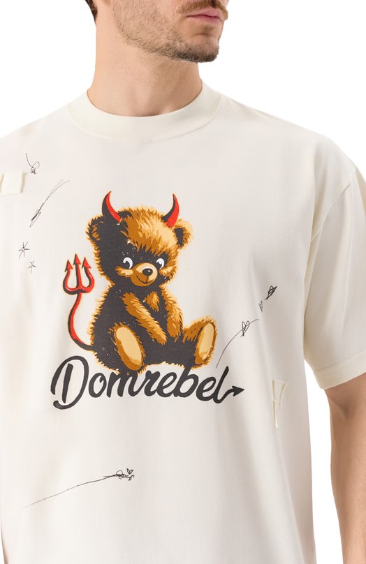 Хлопковая футболка DOMREBEL M DIABL0 BEAR/T-SHIRT Белый  M DIABL0 BEAR/T-SHIRT Фото 5
