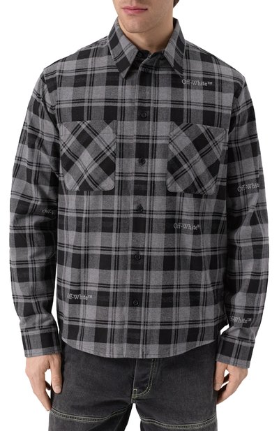 Хлопковая рубашка OFF-WHITE, арт. 0MGE030C99FAB001, фото 3