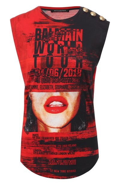 Женский хлопковый топ BALMAIN, арт. RF21000/I109