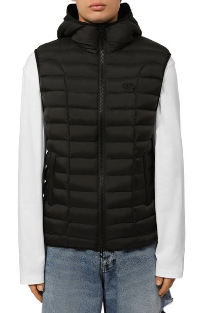 Утепленный жилет DIESEL черного цвета по цене 33050 руб., арт. A14718/0BHAZ, фото 3 Утепленный жилет DIESEL, арт. A14718/0BHAZ, фото 3