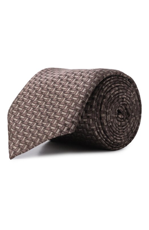 Шелковый галстук Brunello Cucinelli MX8630018 Коричневый MX8630018