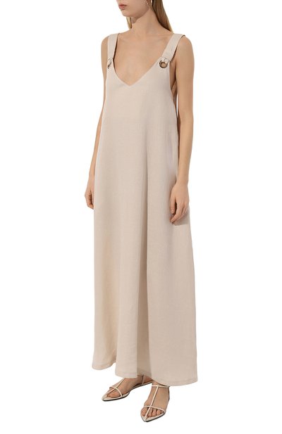 Льняное платье MVST светло-бежевого цвета по цене 164000 руб., арт. TXBEL-Y095, фото 3 Льняное платье MVST, арт. TXBEL-Y095, фото 3