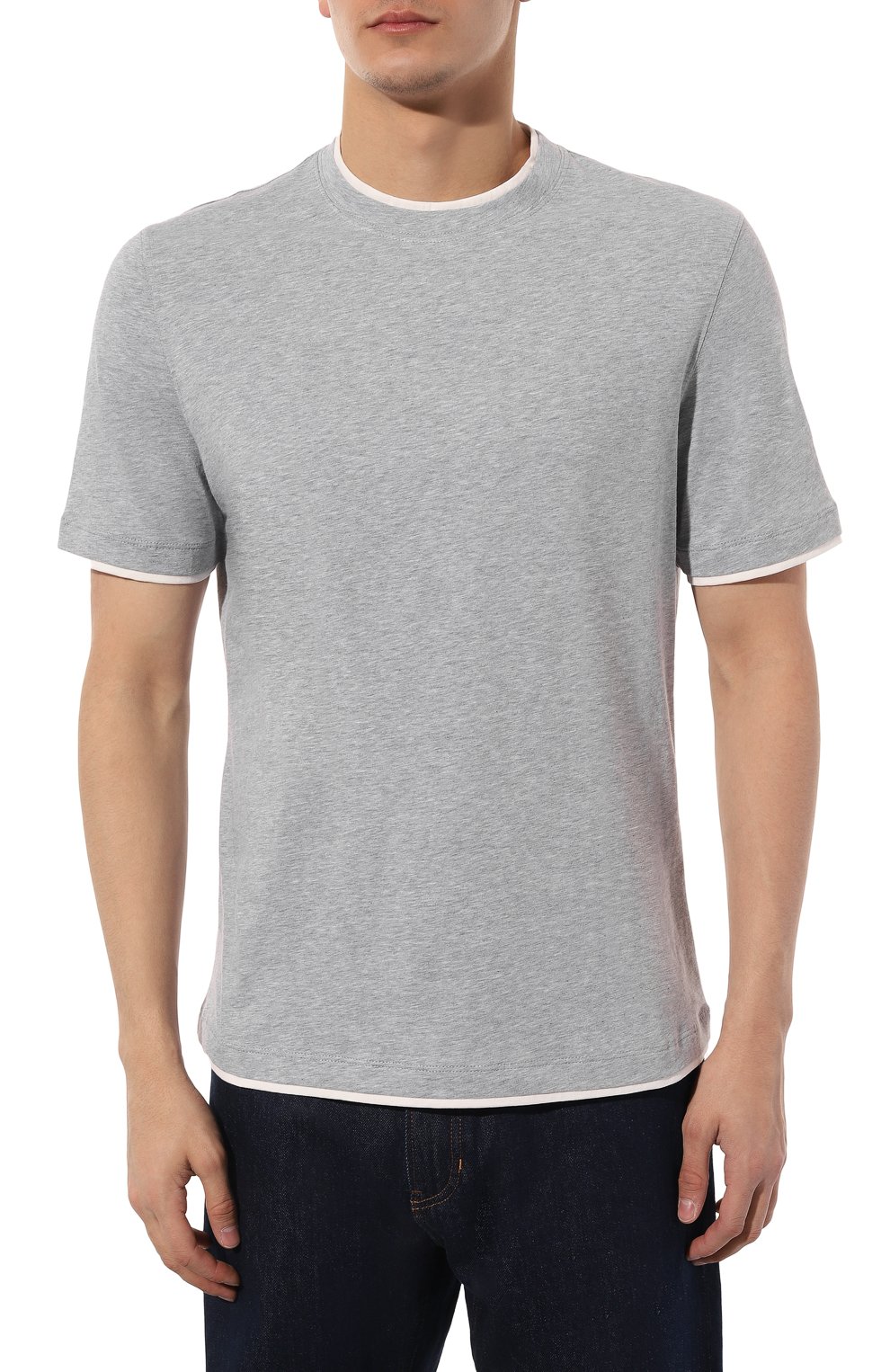 Хлопковая футболка BRUNELLO CUCINELLI, арт. M0B137427, фото 3