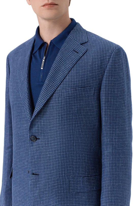 Пиджак изо льна и шерсти Brioni RG0D13/P8111 Синий  RG0D13/P8111 Фото 6