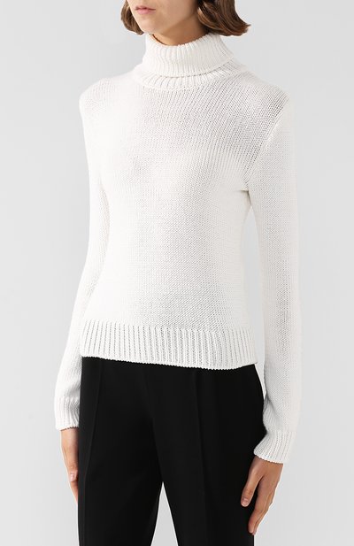 Однотонная вязаная водолазка из хлопка RALPH LAUREN, арт. 290705724, фото 3