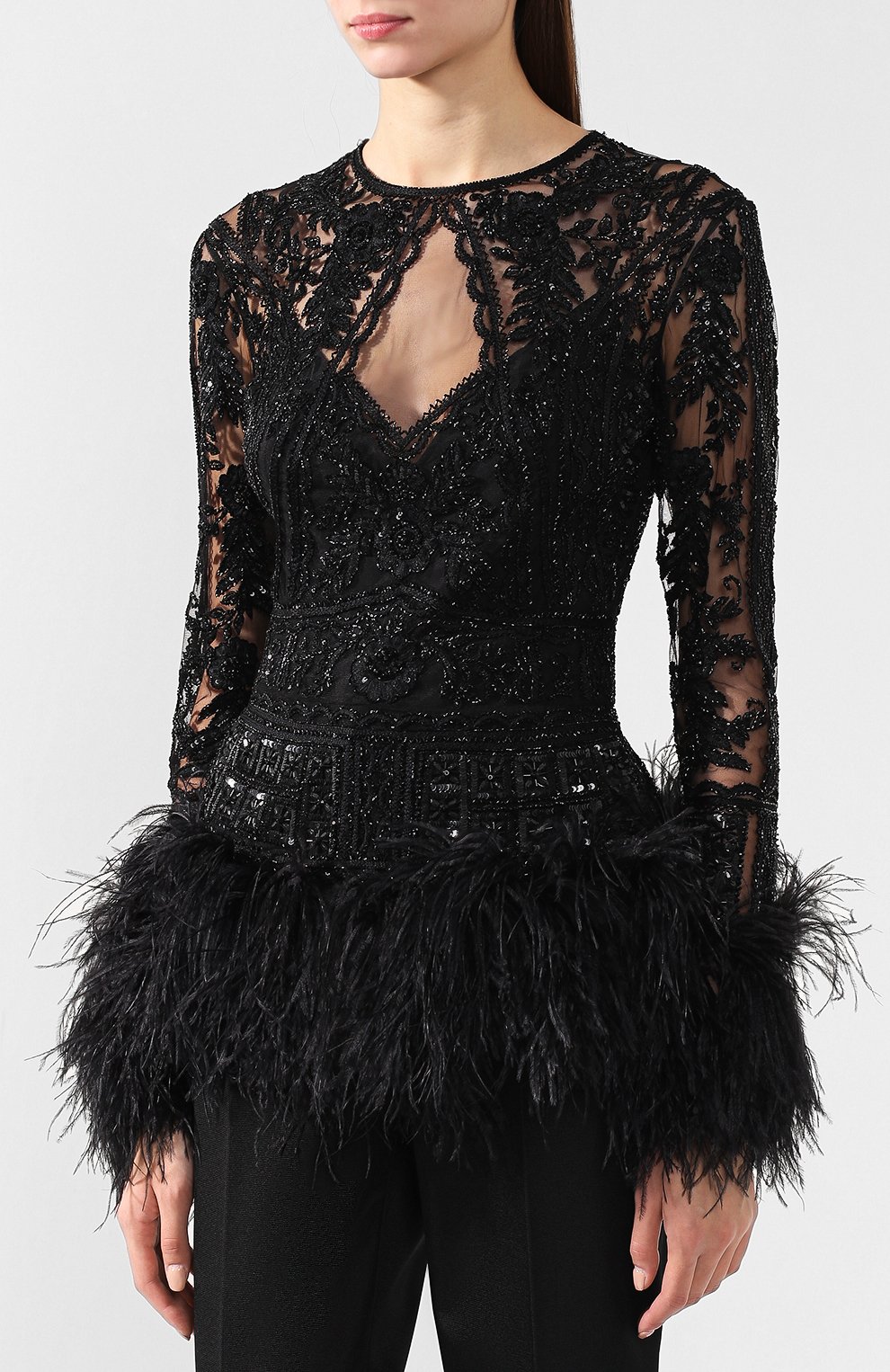 Приталенный топ с декоративной отделкой ZUHAIR MURAD, арт. TPF19012/PETU001, фото 3