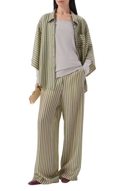Хлопковый лонгслив Dries Van Noten 011132/3606 Серый  011132/3606 Фото 2