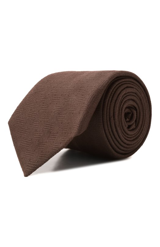 Галстук из шелка и хлопка Zilli CRAV02M0614VNJQ00 Коричневый CRAV02M0614VNJQ00
