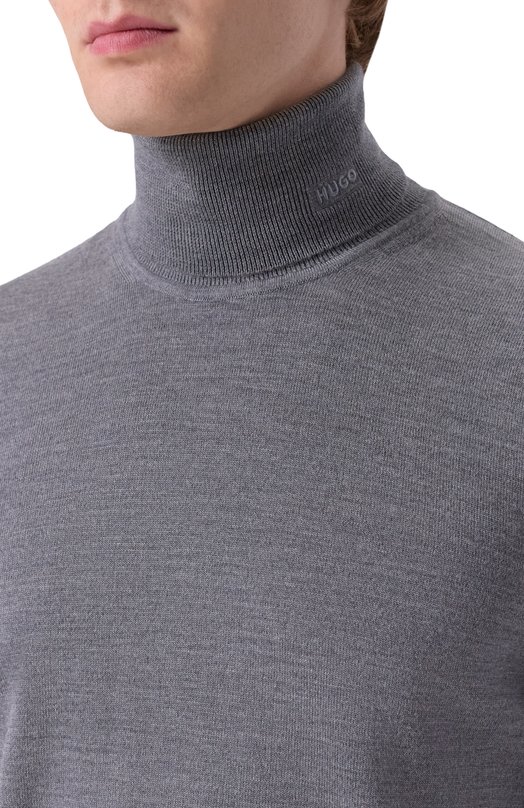 Шерстяная водолазка HUGO 50474174 Серый  50474174 Фото 5
