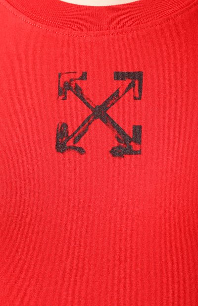 Хлопковая футболка OFF-WHITE красного цвета по цене 18900 руб., арт. 0WAA049S20JER0092510, фото 5 Хлопковая футболка OFF-WHITE, арт. 0WAA049S20JER0092510, фото 5