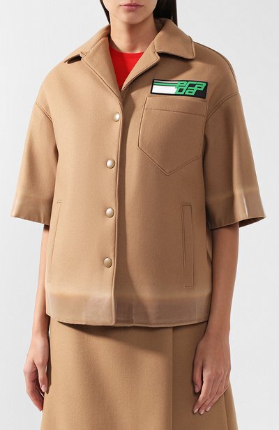 Шерстяной жакет с коротким рукавом PRADA разноцветного цвета по цене 170000 руб., арт. P546G-1SDP-F0U41, фото 3 Шерстяной жакет с коротким рукавом PRADA, арт. P546G-1SDP-F0U41, фото 3