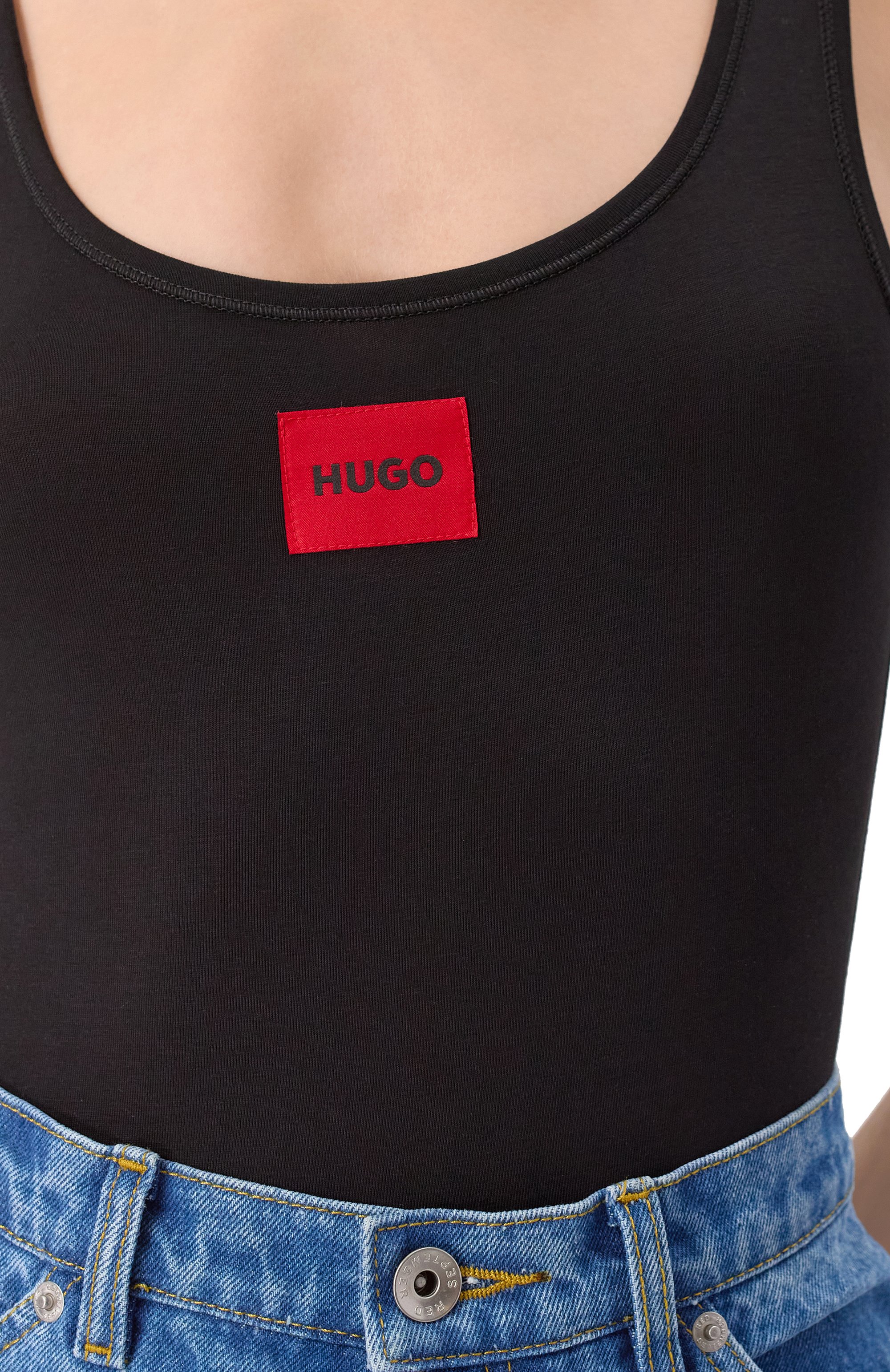Хлопковое боди HUGO, арт. 50486017, фото 5