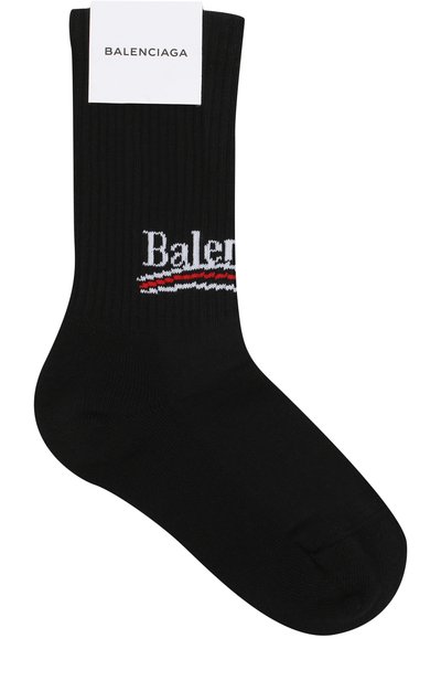 Женские хлопковые носки с логотипом бренда BALENCIAGA, арт. 500812/372B4