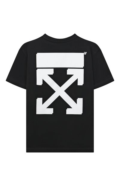 Хлопковая футболка OFF-WHITE черного цвета по цене 26300 руб., арт. OBAA002C99JER0011001, фото 2 Хлопковая футболка OFF-WHITE, арт. OBAA002C99JER0011001, фото 2