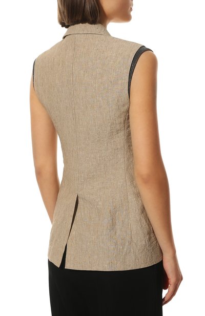 Льняной жилет BRUNELLO CUCINELLI, арт. MF5882810, фото 4