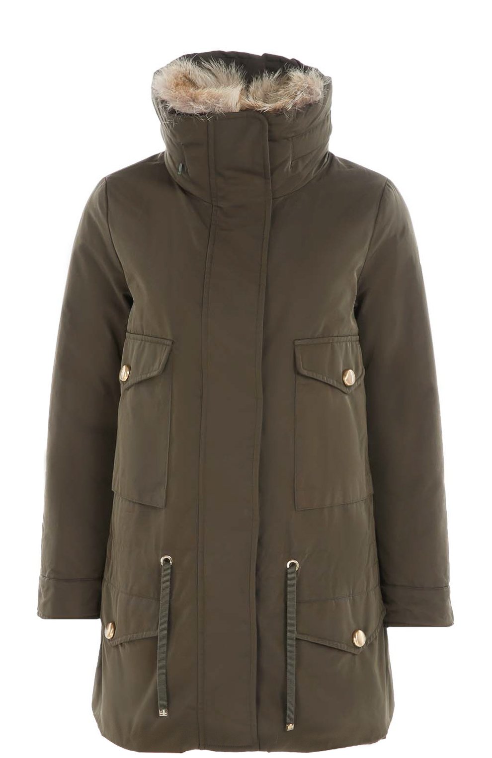 Пуховик прямого кроя с накладными карманами и меховой отделкой MONCLER, арт. B2-093-46377-25-57136, фото 1