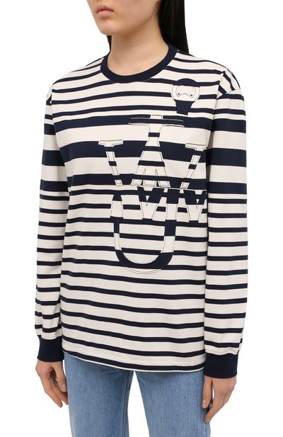Хлопковый лонгслив JW ANDERSON синего цвета по цене 18200 руб., арт. JT0005 PG0429, фото 3 Хлопковый лонгслив JW ANDERSON, арт. JT0005 PG0429, фото 3