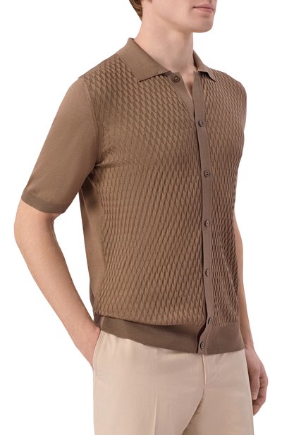 Шелковая рубашка MVST темно-бежевого цвета по цене 119500 руб., арт. M26.CSM.K427/QUEEN-SILK, фото 3 Шелковая рубашка MVST, арт. M26.CSM.K427/QUEEN-SILK, фото 3