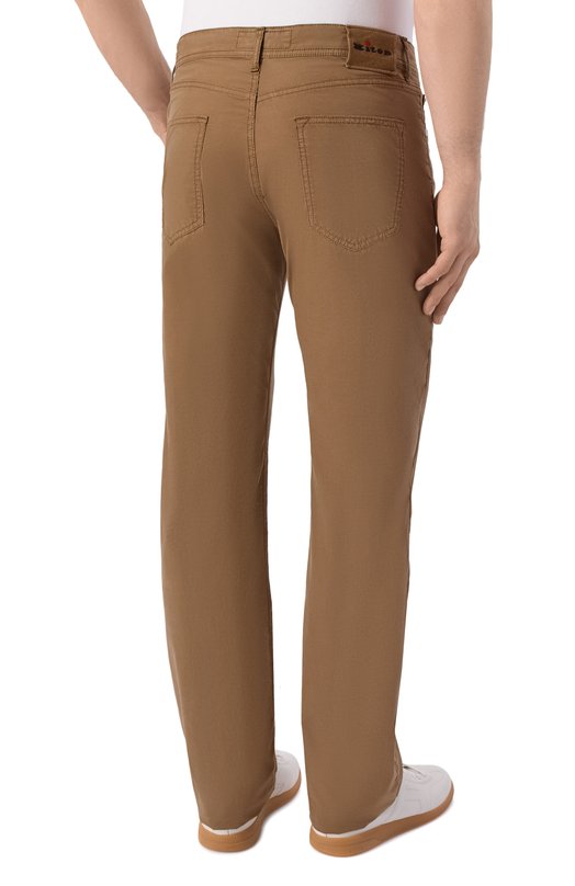 Брюки из хлопка и лиоцелла Kiton UPNJS1K0610H Коричневый  UPNJS1K0610H Фото 4
