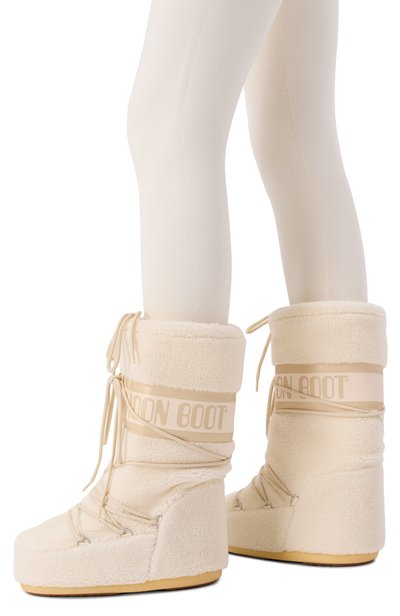 Текстильные сапоги icon MOON BOOT кремового цвета по цене 38950 руб., арт. 80D1403080, фото 2 Текстильные сапоги icon MOON BOOT, арт. 80D1403080, фото 2
