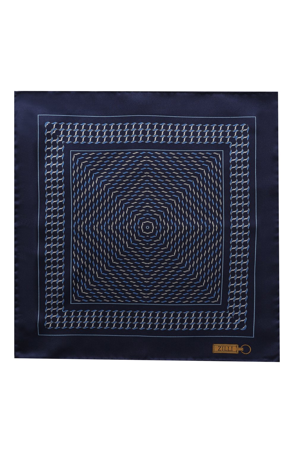 Шелковый платок ZILLI темно-синего цвета по цене 8995 руб., арт. 50196/HANDKERCHIEF, фото 2 Шелковый платок ZILLI, арт. 50196/HANDKERCHIEF, фото 2