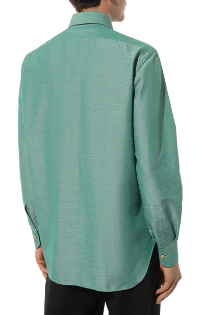 Сорочка из хлопка и льна KITON, арт. UCIH06609, фото 4