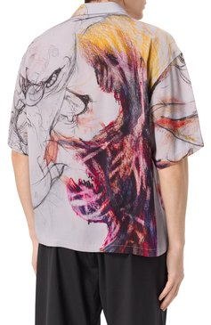 Мужская рубашка из вискозы DOMREBEL разноцветного цвета, арт. ASCEND/CAMP C0LLAR SHIRT | Фото 4 (Материал сплава: Проставлено; Драгоценные камни: Проставлено; Материал внешний: Вискоза, Хлопок; Длина (для топов): Стандартные; Случай: Повседневный; Рукава: Короткие; Стили: Кэжуэл; Принт: С принтом; Воротник: Отложной)