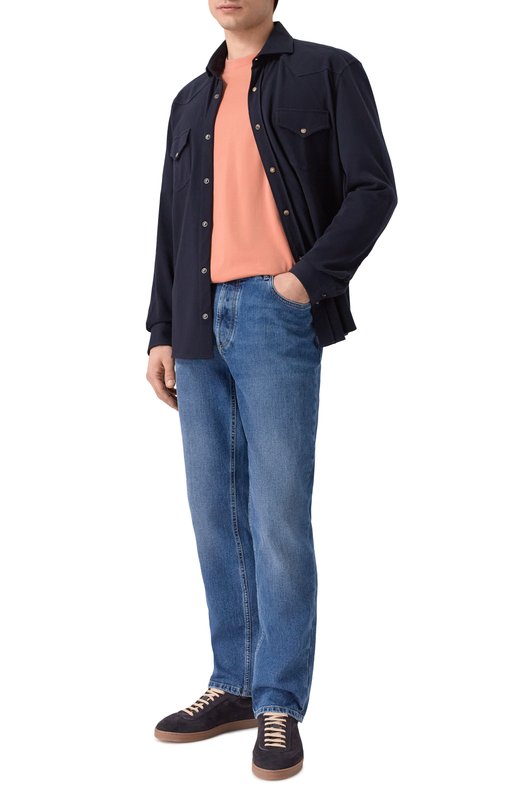 Хлопковая футболка Brunello Cucinelli M0B138440 Розовый  M0B138440 Фото 2