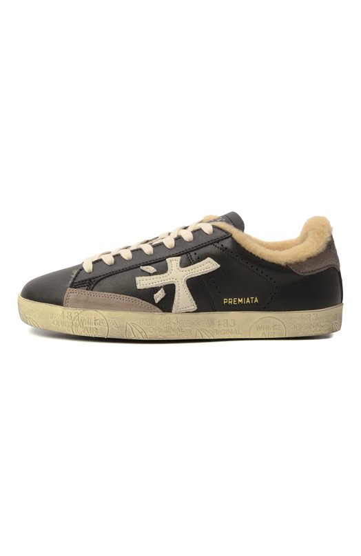 Кожаные кеды Steven-D Premiata STEVEND/VAR 7603M Чёрный  STEVEND/VAR 7603M Фото 4