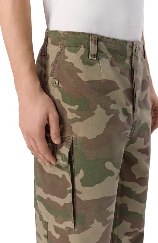 Хлопковые брюки-карго Aeronautica Militare PA1713UCT04296 Хаки  PA1713UCT04296 Фото 5