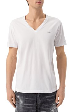 Мужская хлопковая футболка DSQUARED2 белого цвета, арт. S74GD1254/D20020 | Фото 3 (Материал внешний: Хлопок; Рукава: Короткие; Длина (для топов): Стандартные; Принт: Без принта; Стили: Кэжуэл; Кросс-КТ: Джерси; Мужское Кросс-КТ: Футболка-одежда)