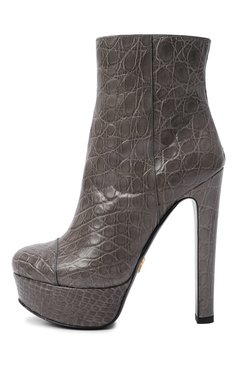 Кожаные ботильоны из каймана PRADA, арт. 1TP217-LU9-F0112-140, фото 2