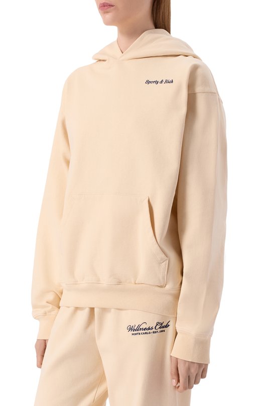 Хлопковое худи Sporty & Rich x Hotel du Cap-Eden-Roc Sporty and Rich ST07060666CR01 Кремовый  ST07060666CR01 Фото 3