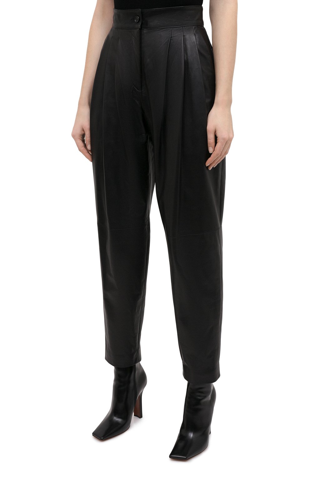 Кожаные брюки DOLCE & GABBANA черного цвета по цене 236500 руб., арт. FTBYEL/HULJ7, фото 3 Кожаные брюки DOLCE & GABBANA, арт. FTBYEL/HULJ7, фото 3