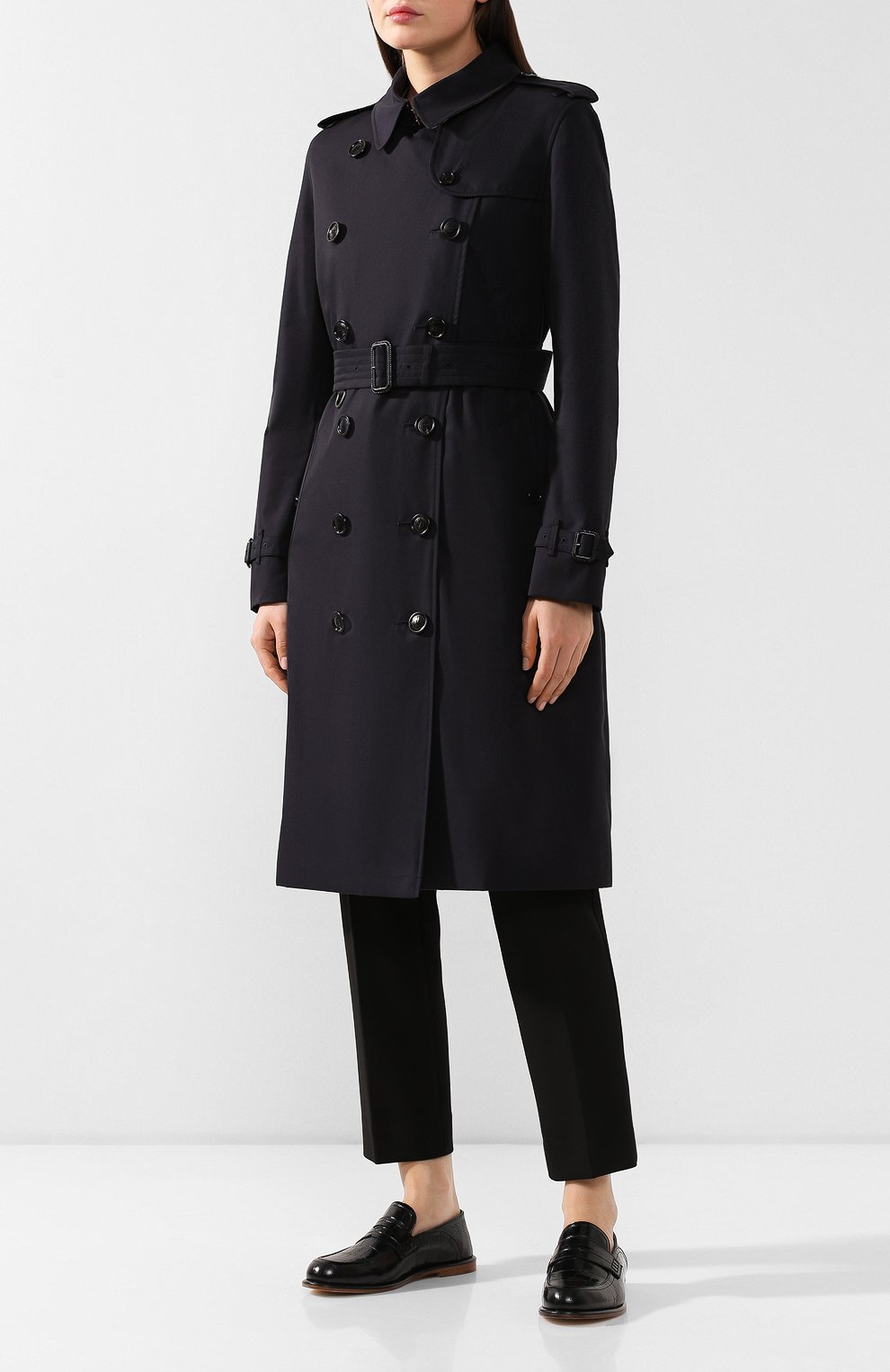 Хлопковый тренч kensington BURBERRY темно-синего цвета по цене 232500 руб., арт. 4073368, фото 3 Хлопковый тренч kensington BURBERRY, арт. 4073368, фото 3