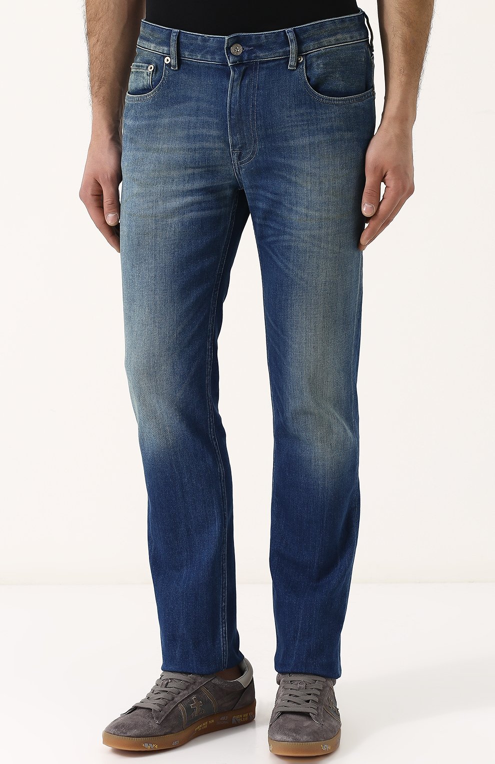 Джинсы прямого кроя с потертостями STONE ISLAND, арт. 6815J2ZN4, фото 3