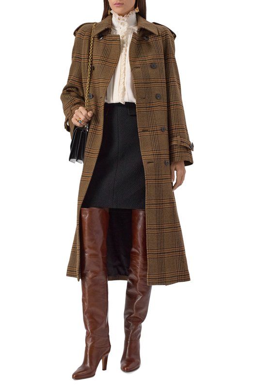 Кожаные ботфорты Eve 85 Chloé CHC24W03P00 Коричневый  CHC24W03P00 Фото 3