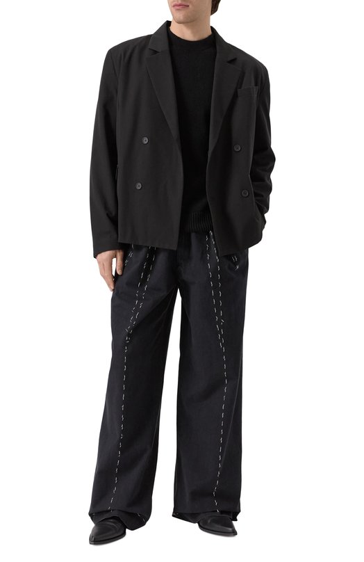 Брюки из хлопка и льна Maison Margiela S50KA0664/M35295 Чёрный  S50KA0664/M35295 Фото 2
