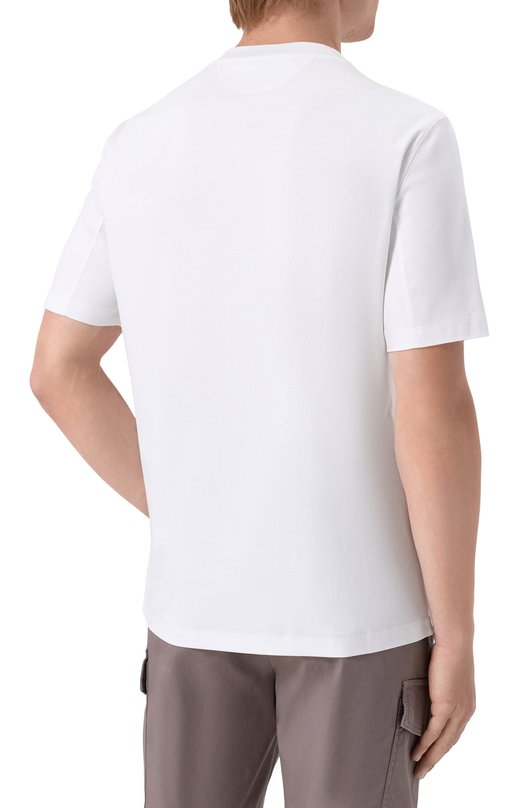 Хлопковая футболка Brunello Cucinelli M0B138520 Белый  M0B138520 Фото 4