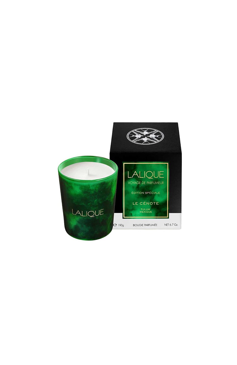 Свеча в стакане le cénote, tulum LALIQUE зеленого цвета по цене 12300 руб., арт. B29181, фото 1 Свеча в стакане le cénote, tulum LALIQUE, арт. B29181, фото 1