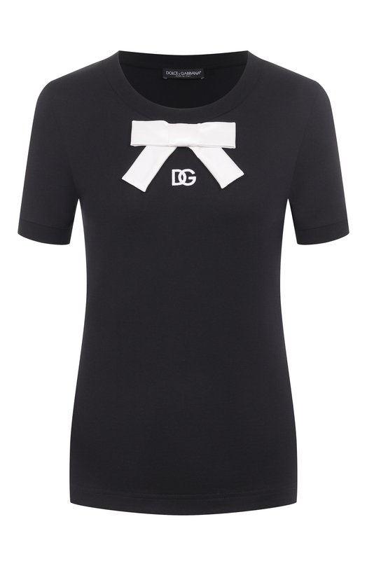Хлопковая футболка Dolce & Gabbana F8N08Z/GDC6K Чёрный F8N08Z/GDC6K